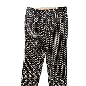 Zac & Rachel Slim Ankle Pants Womens 12 Black White Geometric NA8168QL9 NWT